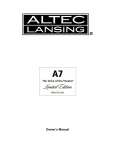 Altec Lansing A7 User's Manual