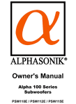 Alphasonik PSW112E User's Manual