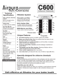 Airpura Industries C600 User's Manual