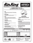 Air King AKF80LS User's Manual