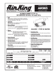 Air King AK965 User's Manual