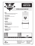 Air King AKCV30 User's Manual