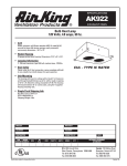 Air King Ak922 User's Manual