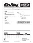 Air King 9856UF User's Manual