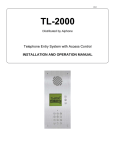 Aiphone TL-2000 User's Manual
