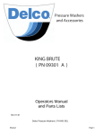ACDelco KING BRUTE PN 09301 A User's Manual