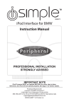 AAMP of America Peripheral Simple iPod Interface for BMW User's Manual