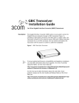 3Com 1000BASE-T-GBIC Owner's Manual