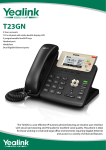 Yealink T23GN 3lines LCD Wired handset Black IP phone