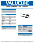 Valueline VLCP60101B20 USB cable