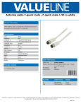 Valueline VLSP41300W15 coaxial cable