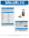 Valueline VLCB60100B30 USB cable