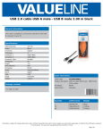 Valueline VLCB60100B20 USB cable