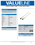 Valueline VLSP41000W20 coaxial cable