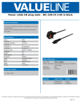 Valueline VLEP11120B20 power cable