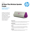 HP Roar Plus Purple Wireless Speaker