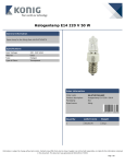 König KN-STUD70/LAMP halogen lamp