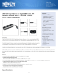 Tripp Lite USB 3.0 SuperSpeed to Gigabit Ethernet NIC Network Adapter with 3 Port USB 3.0 Hub