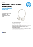 HP H7000 White Bluetooth Wireless Headset