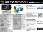 MSI N750-2GD5/OCV1 NVIDIA GeForce GTX 750 2GB