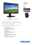 Philips LCD monitor, LED backlight 220B4LPYCB