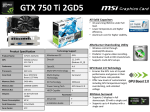 MSI N750TI-2GD5/OC NVIDIA GeForce GTX 750 Ti 2GB graphics card