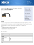 Tripp Lite Micro HDMI (Type D) to DVI-D Adapter (M/F), 6-in.