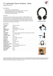 V7 Lightweight Stereo Headset - Black