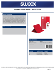 Sweex Tablet Folio Case 7" Red