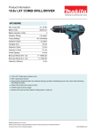 Makita HP330DWE cordless combi drill