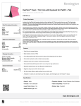 Kensington KeyFolio Exact™ - Thin Folio with Keyboard for iPad® Air - Pink