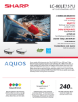 Sharp LC80LE757U 80" Full HD 3D compatibility Smart TV Wi-Fi Black LED TV