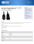 Tripp Lite Universal AC Power Adapter Cord, 10A, 18AWG (IEC-320-C14 to NEMA 5-15R), 2-ft.