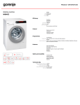Gorenje W98454L washing machine