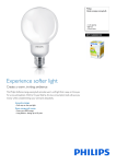 Philips Softone Globe energy saving bulb 8711500830135