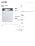 Gorenje GV63320 dishwasher