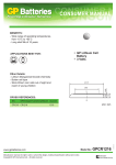 GP Batteries Lithium Cell GPCR1216-C5 non-rechargeable battery