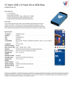 V7 Nano USB 2.0 Flash Drive 8GB Blue