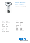 Philips Incandescent reflector lamp Reflector diam 63 mm