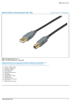 Digitus USB 2.0, USB A - USB B, 1.8 m
