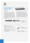 LevelOne 8-Port Fast Ethernet PoE-Plus Switch, 123.2W