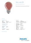 Philips Incand. colored blown refl. la Party Lustre P45