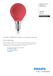 Philips Incand. colored blown refl. la Incandescent lamp 871150033259238