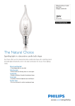 Philips EcoClassic Candle deco lamp Halogen candle bulb 872790092506700