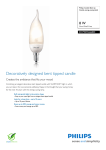 Philips Candle Bent tip energy saving bulb 872790092666800