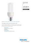 Philips Genie Longlife Stick energy saving bulb 872790090333100