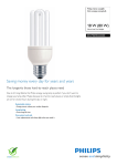 Philips Genie Longlife Stick energy saving bulb 872790090335500