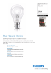 Philips EcoClassic Standard lamp Halogen Bulb 872790025281125