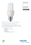 Philips Genie Longlife Stick energy saving bulb 872790090319500