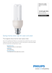 Philips Genie Longlife Stick energy saving bulb 872790090325600